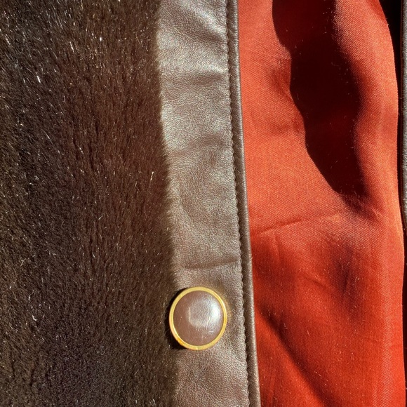 DiCosta Brown Fur Genuine Leather Jacket - Picture 6 of 9